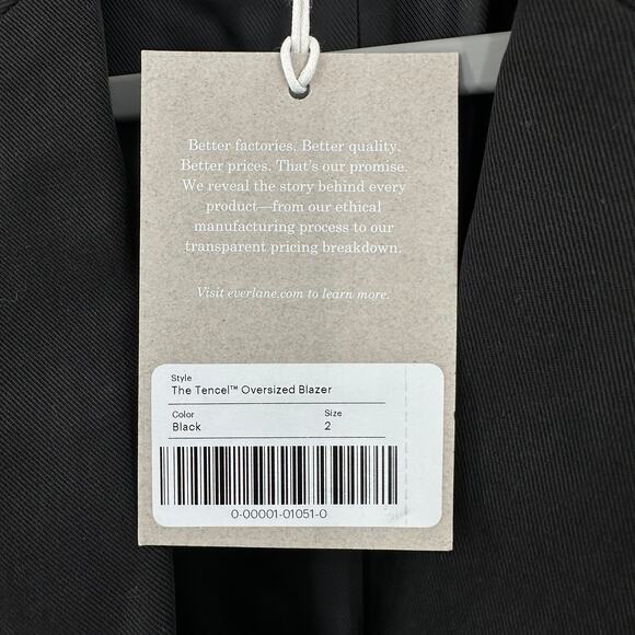 Everlane the tencel oversized blazer in black Size 2 - Picture 5 of 10